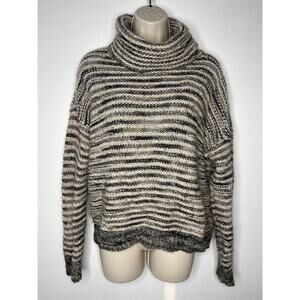 Anthropologie ELSAMANDA MADE IN ITALY WOOL ALPACA MOHAIR TURTLENECK SWEATER Sz S